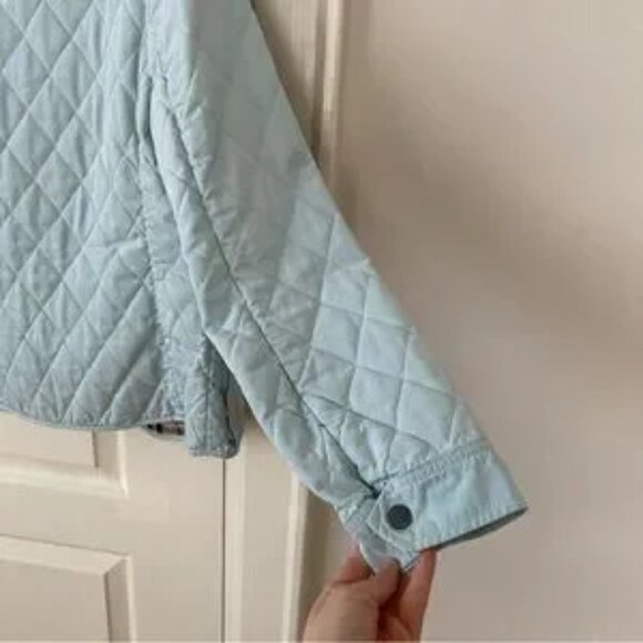 Burberry Made in England Mint Green Quilted Nova Check Lining Utility Jacket S - Picture 8 of 11